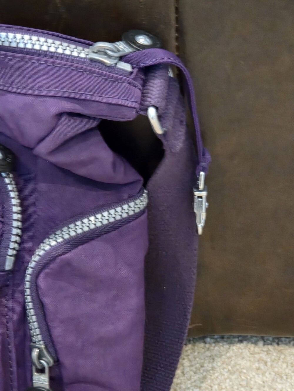 Kipling Deep Purple Gabbie Crossbody Bag with Monkey Charm - Picture 5 of 16